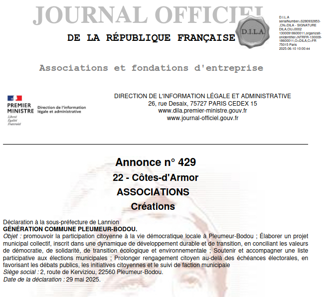 copie du journal officiel